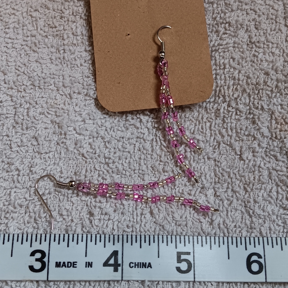 Elegant Pink Beaded Earrings